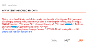 liên kết tên miền với blogspot